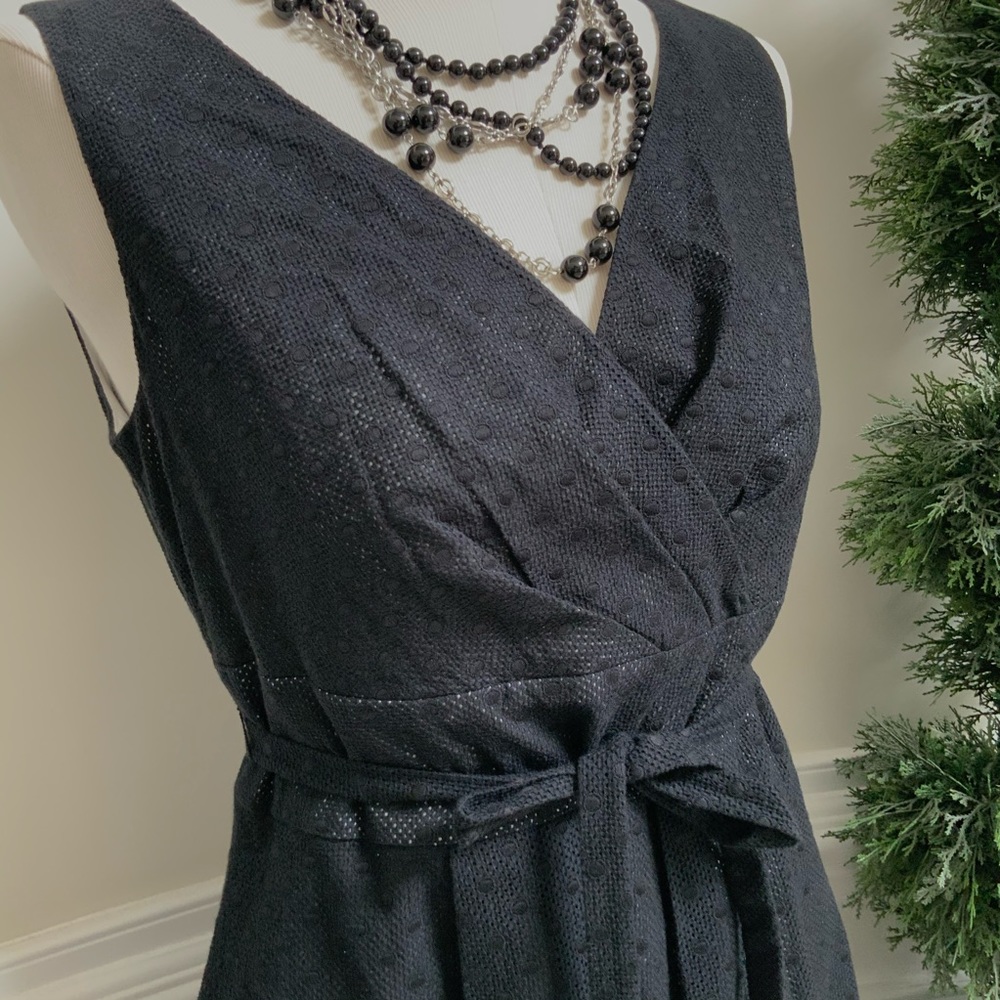 Talbots Black Belted Breathable Cotton Dress - Picture 3 of 4
